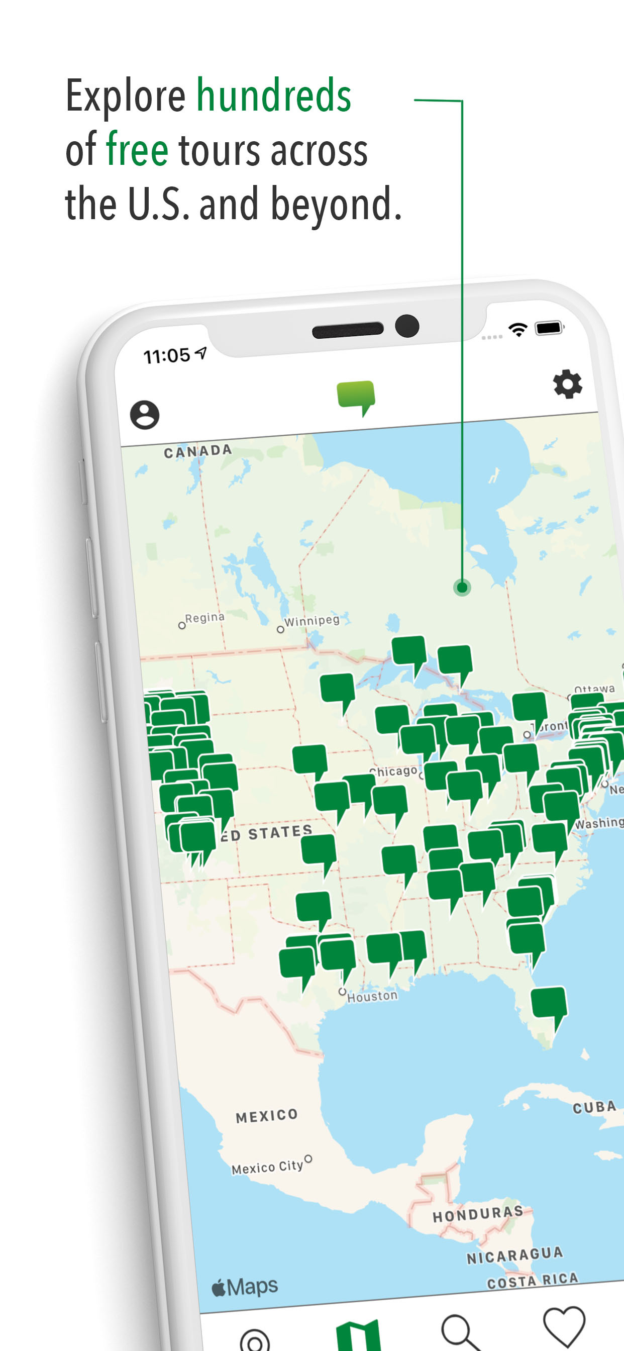 TravelStorys app - explore map