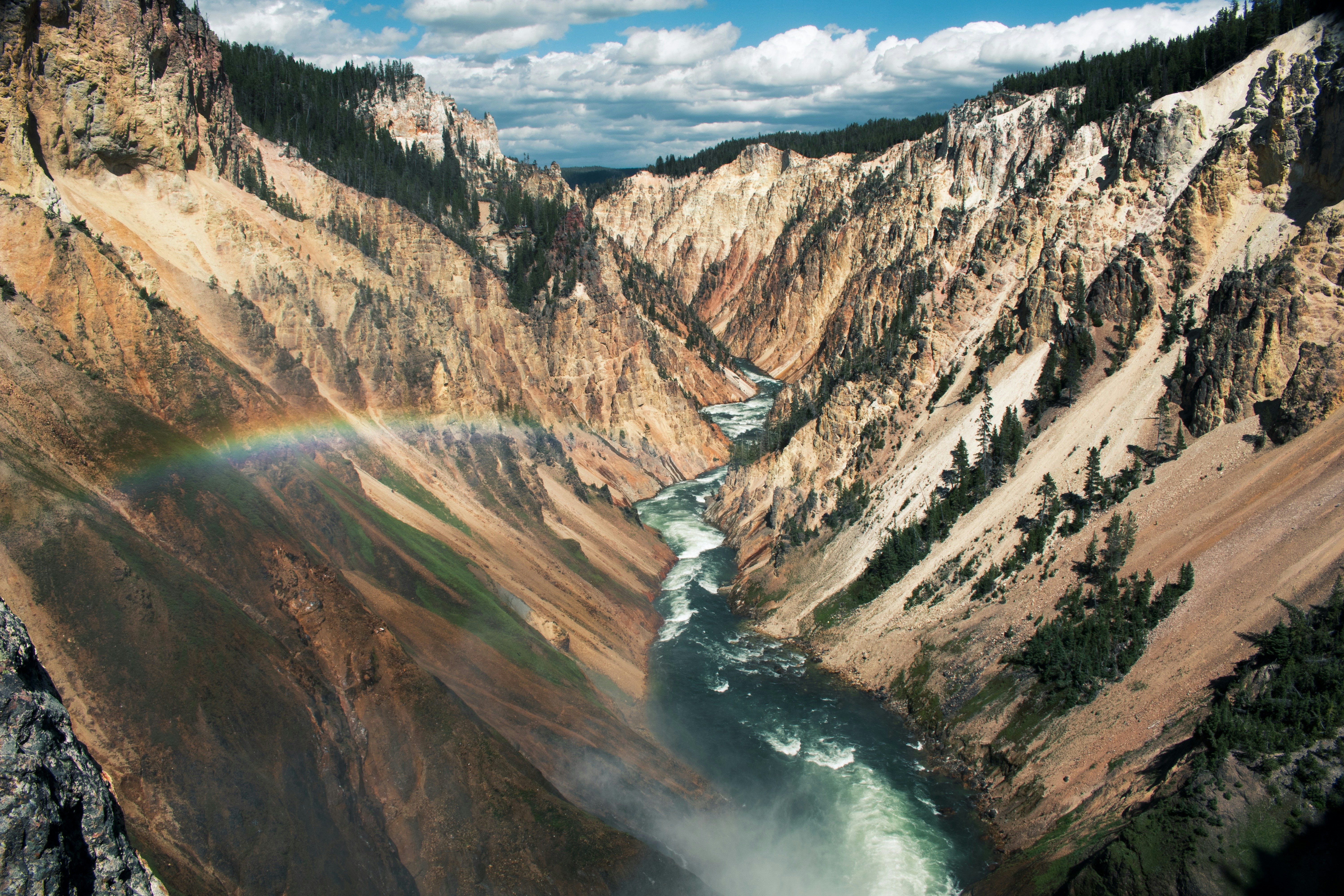 Yellowstone Canyon with Rainbow