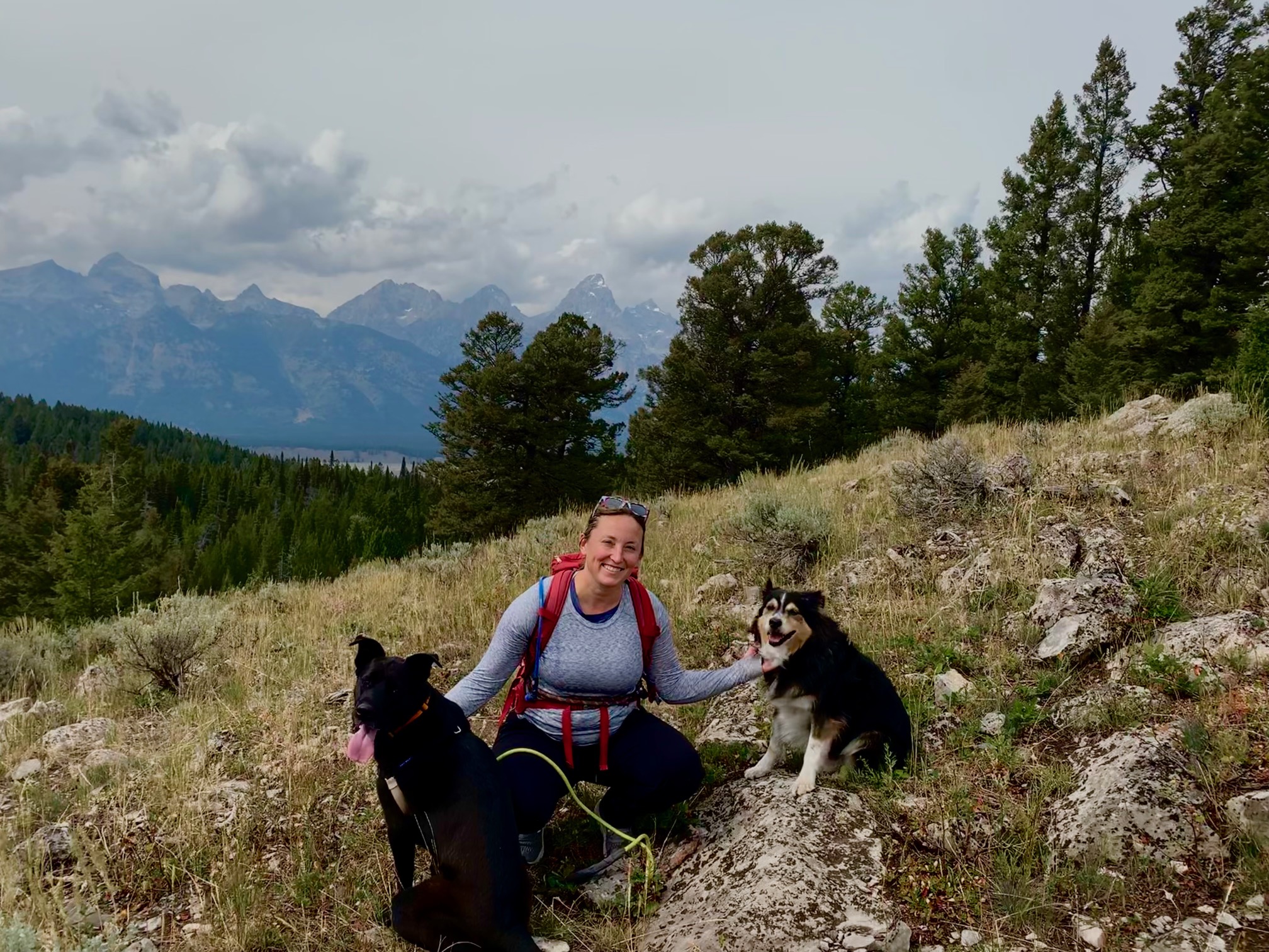 Christie Koriakin hiking in the Tetons