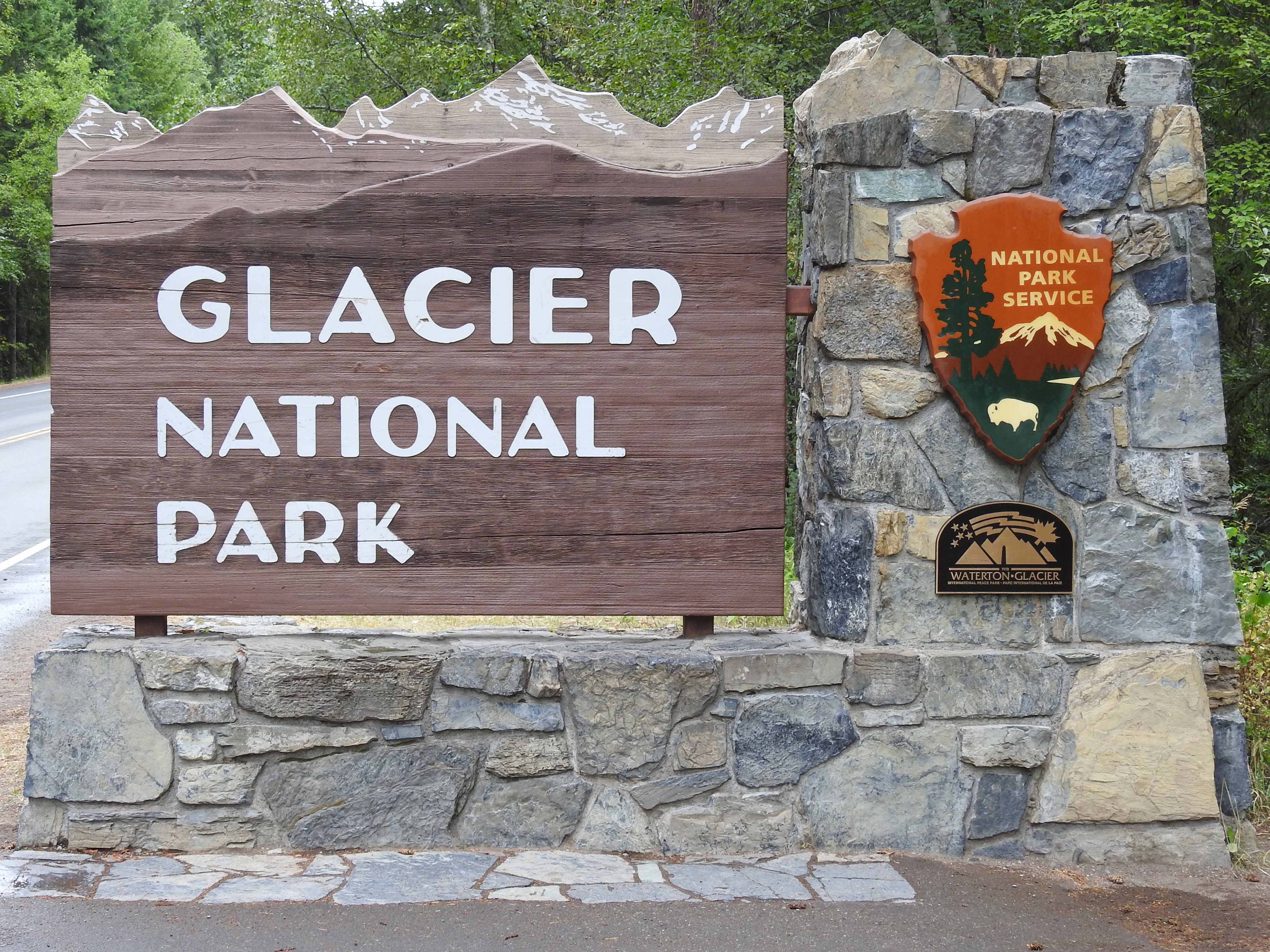Glacier National Park entrance sign