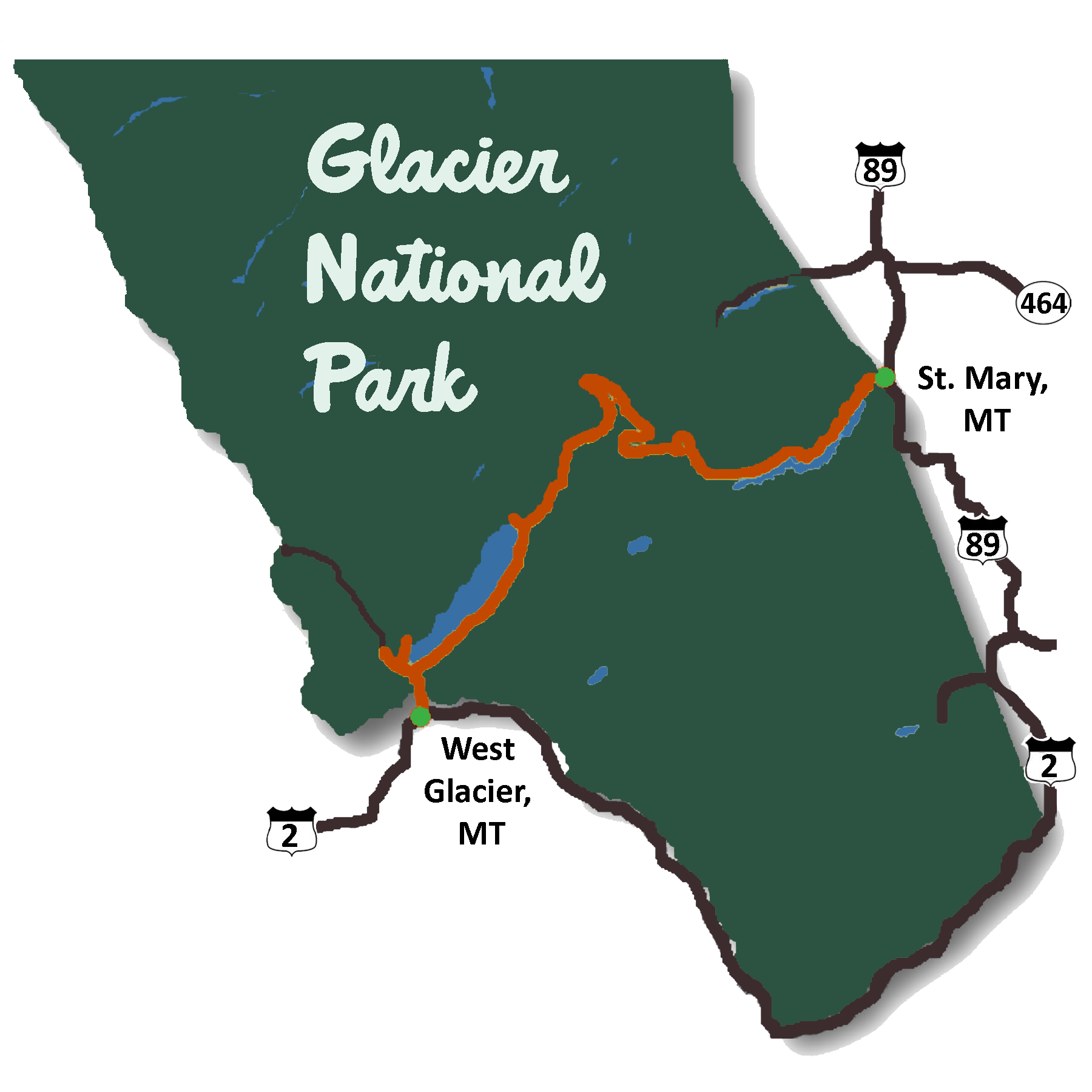 Glacier National Park Tour Route Map