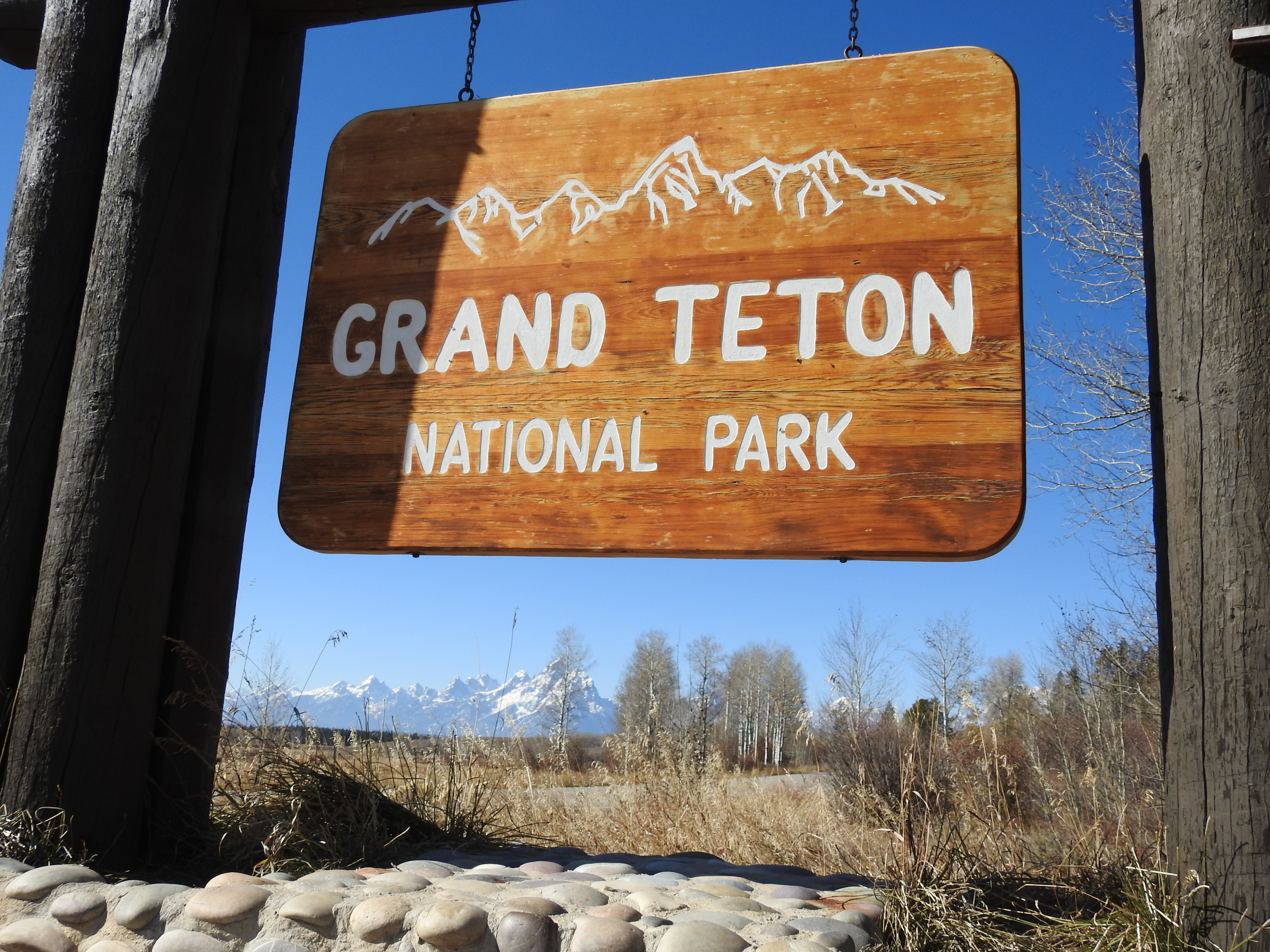 Grand Teton National Park entrance sign