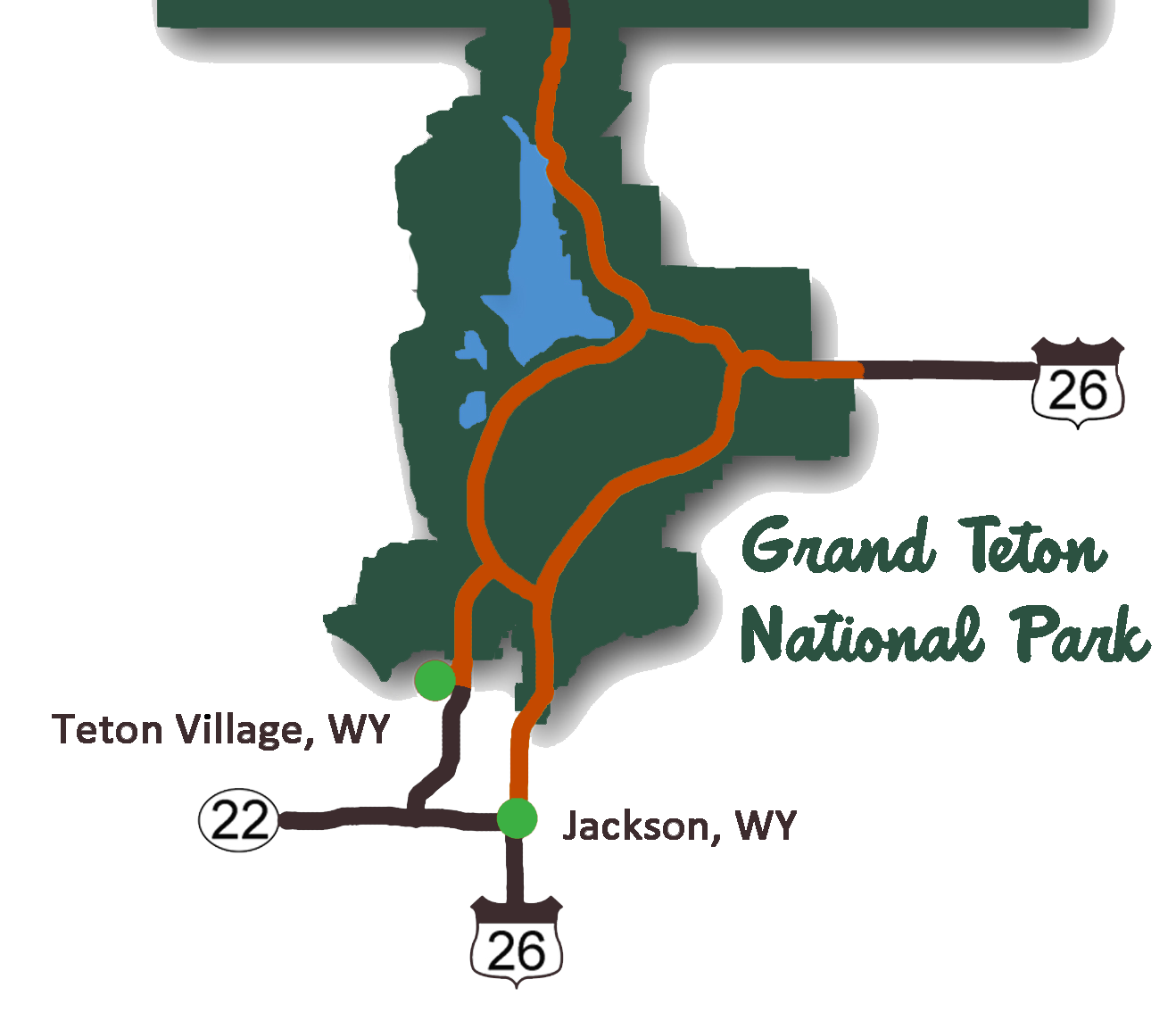 Grand Teton National Park Tour Route Map