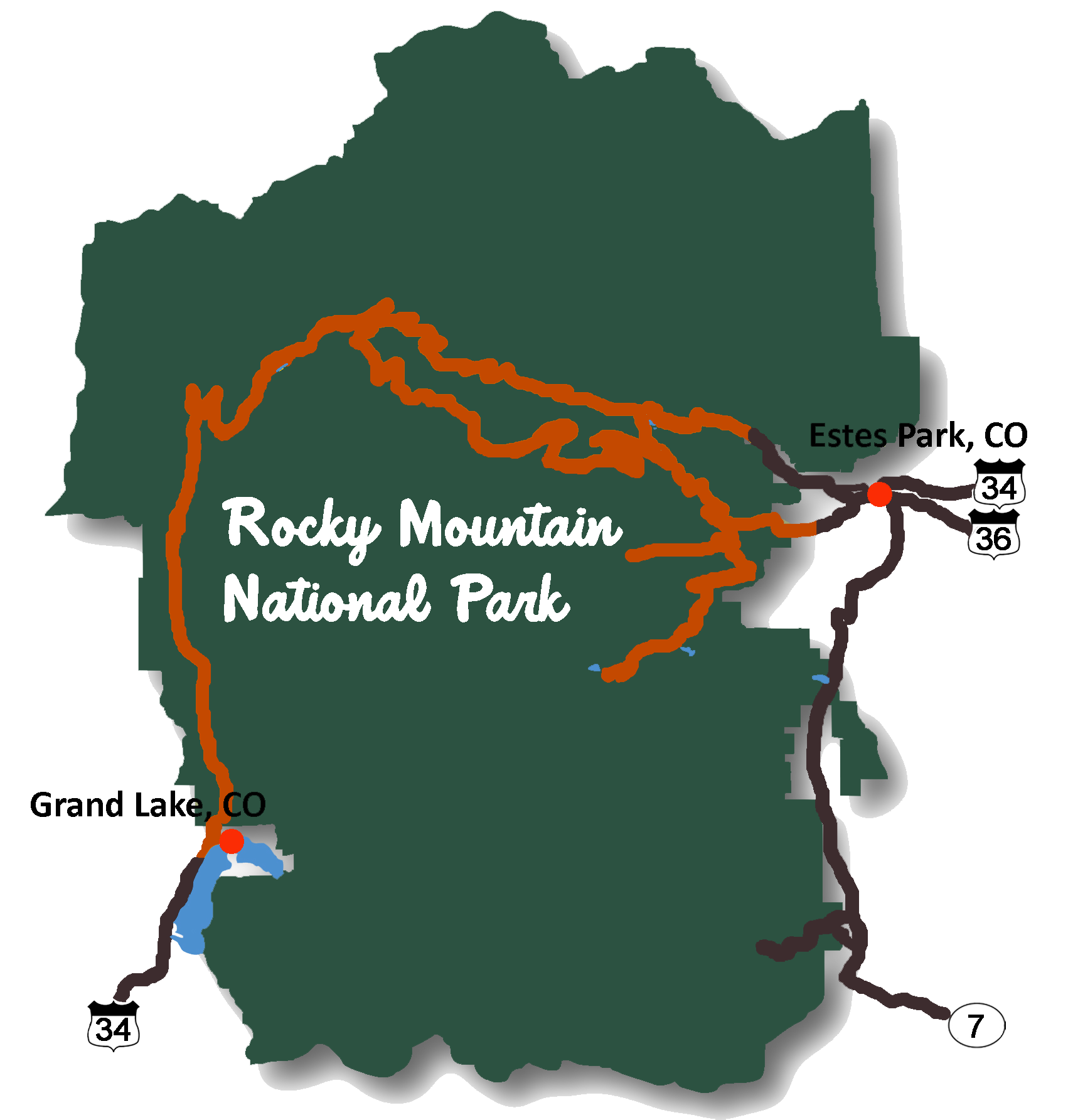 Rocky Mountain National Park Tour Route Map