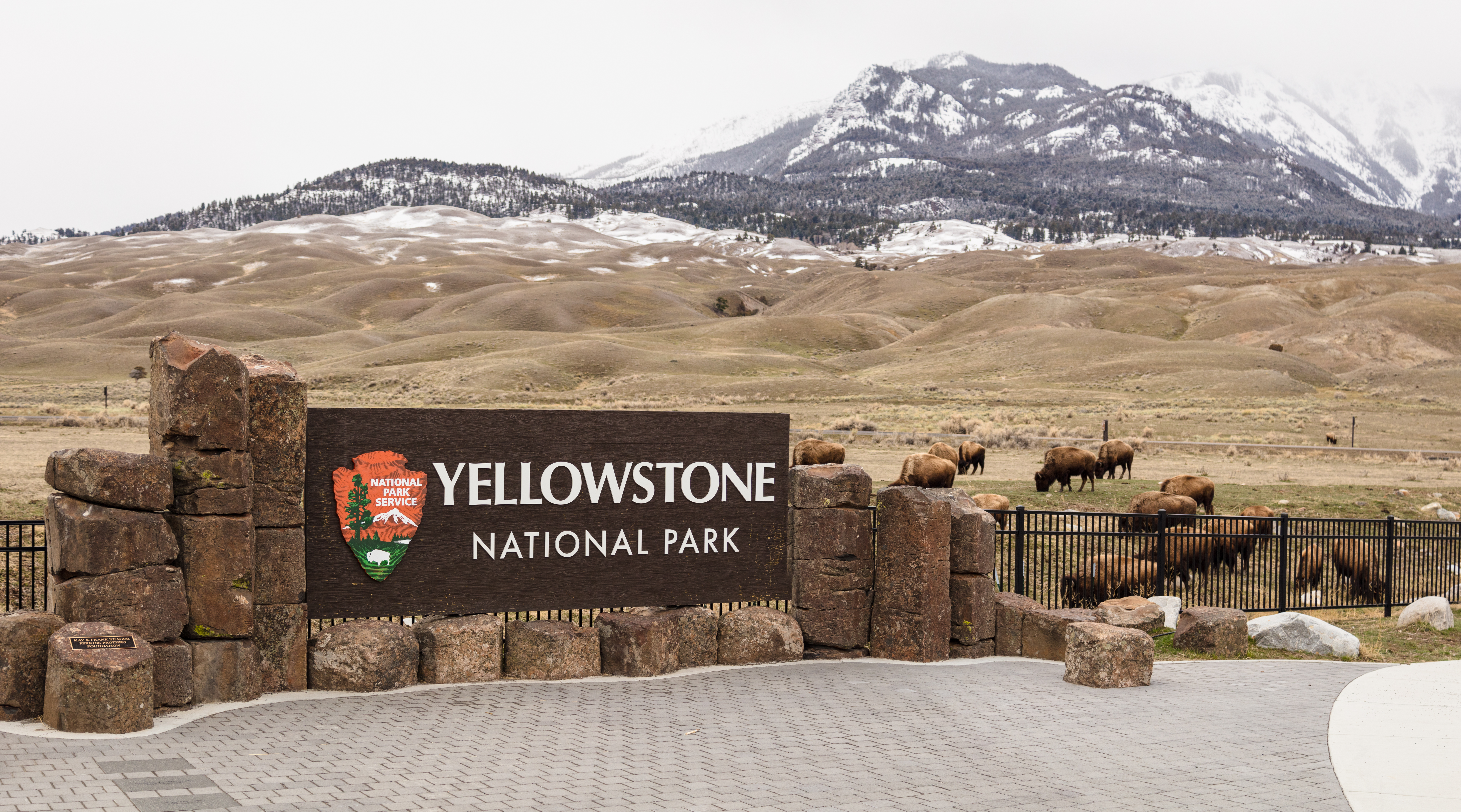 Yellowstone National Park entrance sign