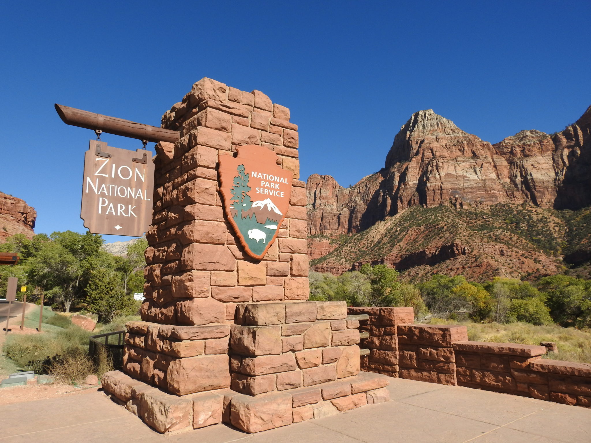 Zion National Park entrance sign